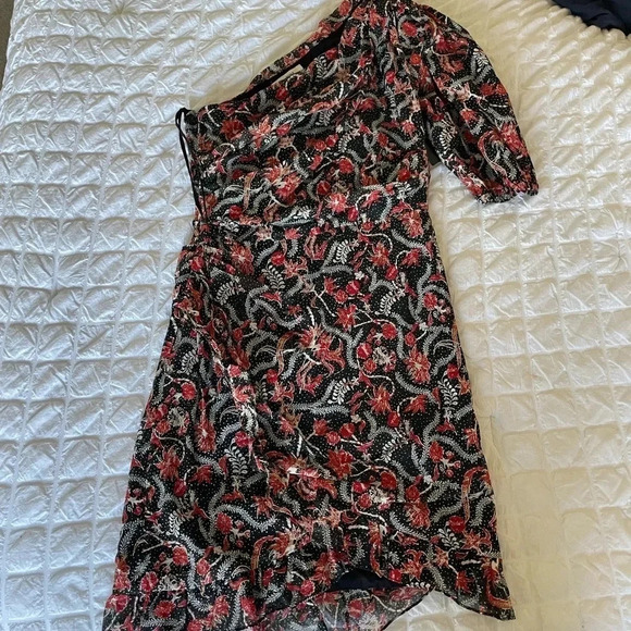 Isabel Marant floral one shoulder Esther mini dress - Picture 5 of 14